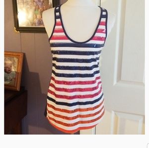Red white and blue tank size medium